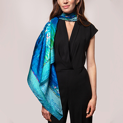 Foulard Nymphéas - Reflets verts