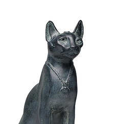 Cat of the goddess Bastet with a necklace