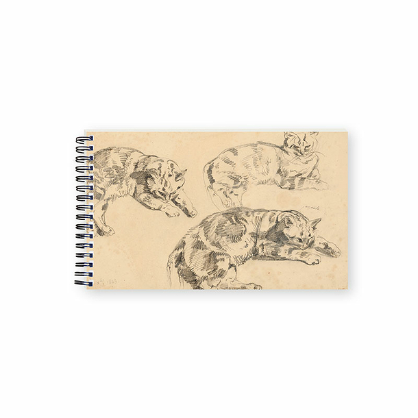 Carnet de croquis Bloc de 30 feuilles Eugène Delacroix - Trois études de chats, 1843