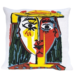 Housse de coussin Tête de Femme avec un chapeau - Picasso