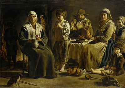 Farmers' family in an interior