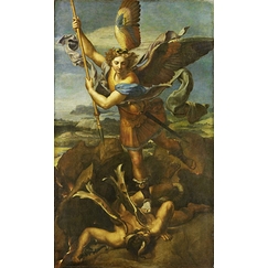 Saint Michael knocking down the demon called The Great Saint Michael
