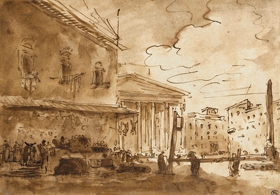 A market on the Pantheon Square